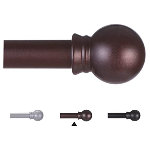 Thestoa Brown Curtain Rods for Windows 48 to 84-92 Inch, Stainless Steel Long Curtain Rods for Bedroom, Living Room, Kitchen, Farmhouse, Outdoor Brown - Image 1