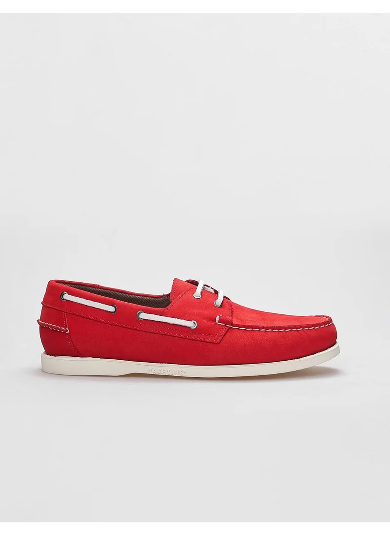 كاباني Leather Red Nubuck Men's Casual Shoes