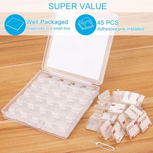 TidyHelper 45 PCS Christmas Light Clips , Clear Adhesive Hooks for Outdoor String Lights, Outdoor Light Clips for Hanging Rope Lights, UV-Resistant String Light Hooks for Outside Porch Patio Balcony Decor - Image 2