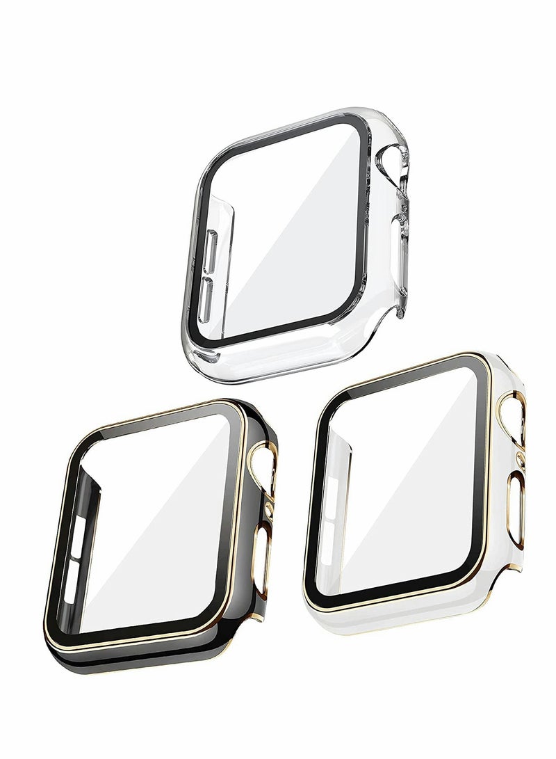Excefore Cases Compatible for Iwatch 42mm Tempered Glass Screen Protector, Full Coverage PC Cover Protective Case 3 Pack - Image 1