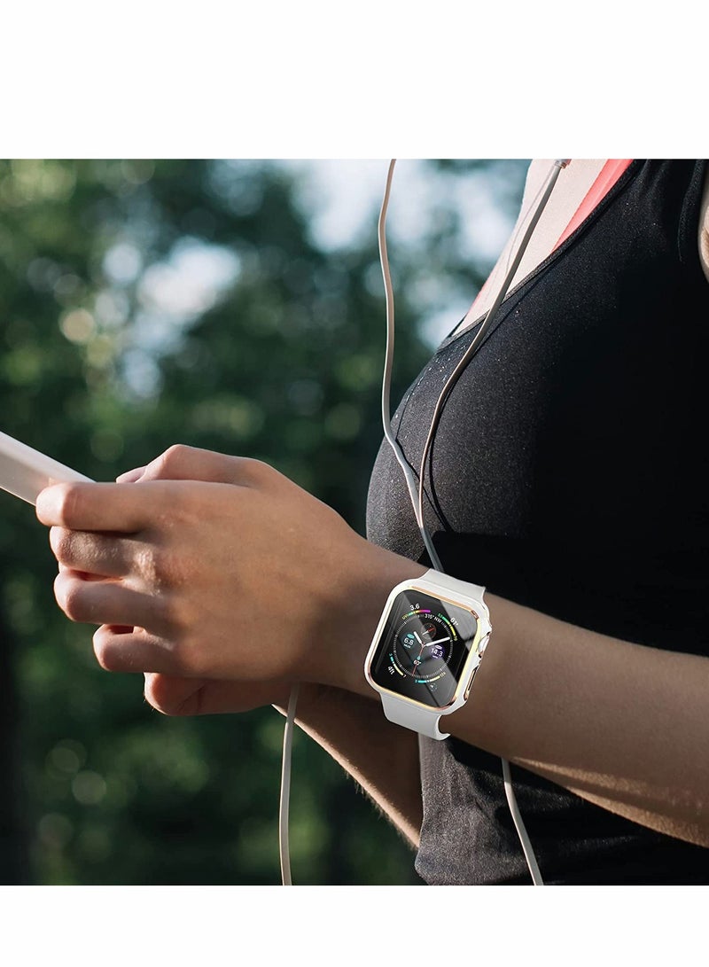 Excefore Cases Compatible for Iwatch 42mm Tempered Glass Screen Protector, Full Coverage PC Cover Protective Case 3 Pack - Image 3