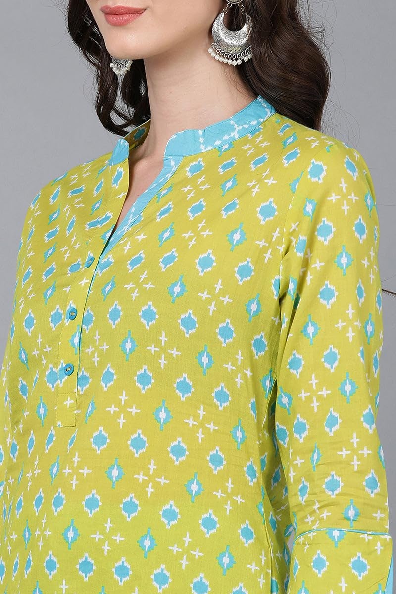 Vaamsi Women's Printed Kurta Palazzos With Dupatta (VKSKD1566_XS_Light Green) - Image 3