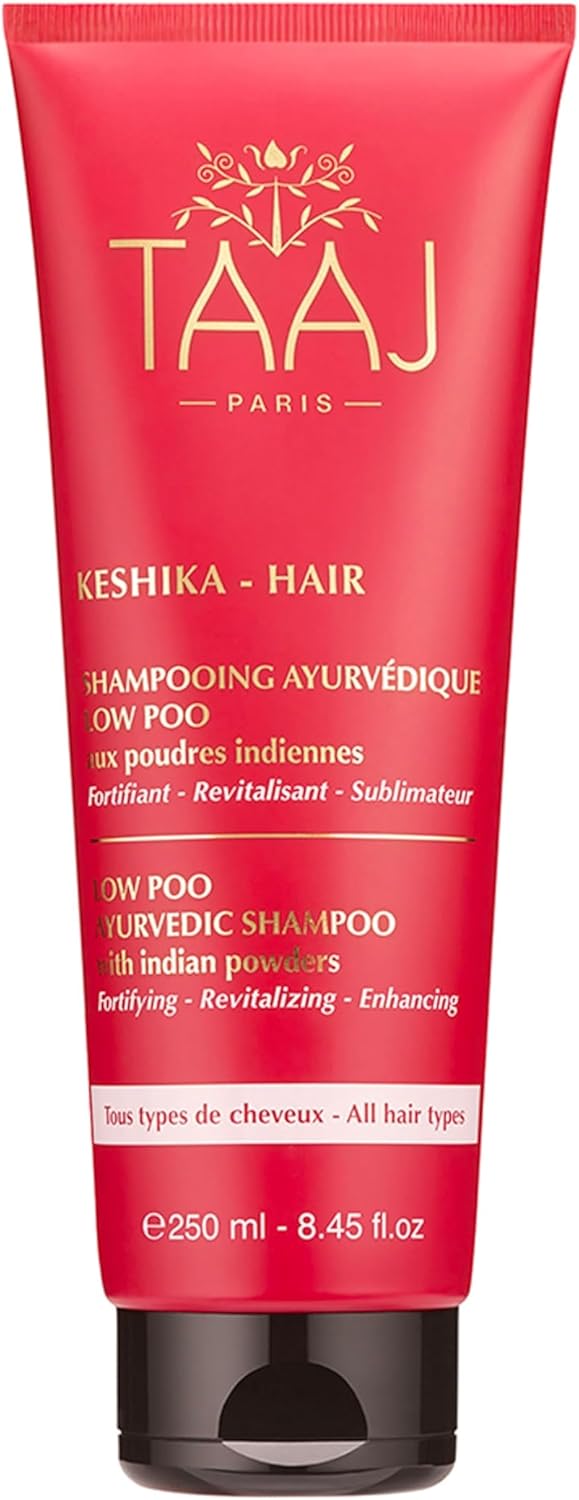TAAJ Ayurvedic Loo Pow Shampoo KESHIKA Fortifying revitalising and empowering Ayurvedic powders with cleansing and beautifying properties Fresh soft and silky hair Vegan 250 ml
