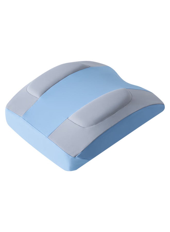 Jago Lumbar Support Cushion, Memory Foam Back Pillow For Office, Comfortable Chair Backrest, Lumbar Pillow, Light Blue
