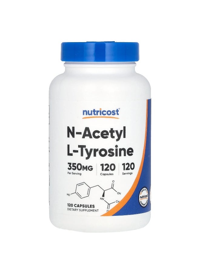 Nutricost Nutricost, N-Acetyl L-Tyrosine, 350 mg, 120 Capsules  - Image 1