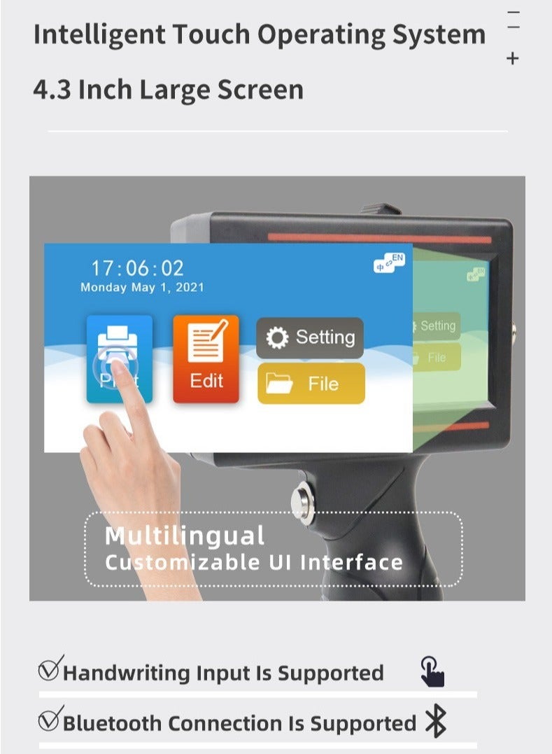 Portable 12.7mm Handheld Inkjet Printer QR Barcode Batch Number Logo Expiry Date Label Printer Gun 25 Languages Non-encrypted  - Image 4