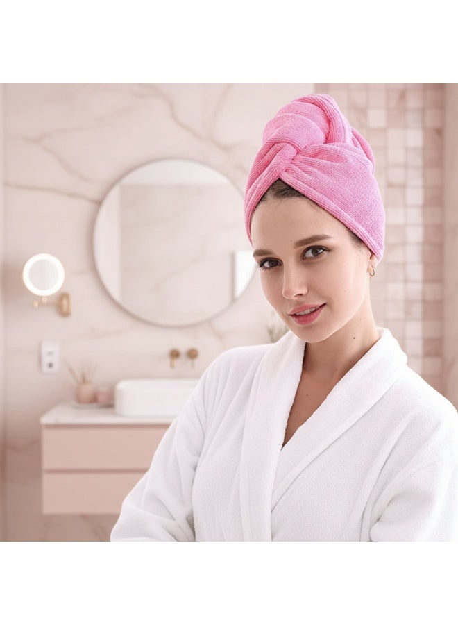 Dunekart Microfiber Hair Towel Wrap 2 Pack, Super Absorbent Quick Dry Turban Cap with Elastic Loop, Anti Frizz Drying Towel for Curly Long Thick Hair - Image 4