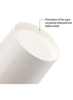 Shop & Shoppee SHOP & SHOPPEE Disposable Thick-Walled Hard Craft Hard Paper Food Container Bowl/Tub with lid - 750 ml (Pack of 25, White)  - Image 3