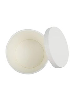 Shop & Shoppee SHOP & SHOPPEE Disposable Thick-Walled Hard Craft Hard Paper Food Container Bowl/Tub with lid - 750 ml (Pack of 25, White)  - Image 2