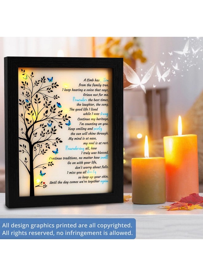 Fabuday Memorial Gifts LED Shadow Box - Sympathy Gift for Loss of Mother Mom Father Dad, Bereavement Gifts Ideas in Memory of Loved One Gifts, Condolences Rememberance Grief Funeral Gifts, Butterfly Tree - Image 2