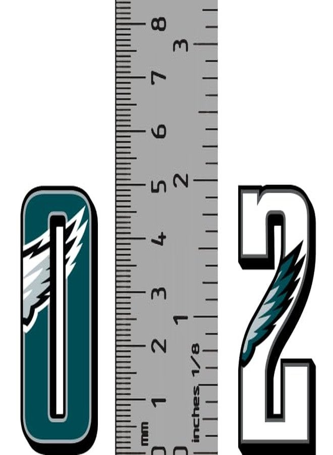 【Eagles Helmet Vinyl Numbers Stickers】 5cm Self Adhesive (1 Set Including Green & White 1 to 0 one Each) Premium Decal Die Cut Waterproof Philadelphia Fans Team Color American Football Wings Fly - Image 3