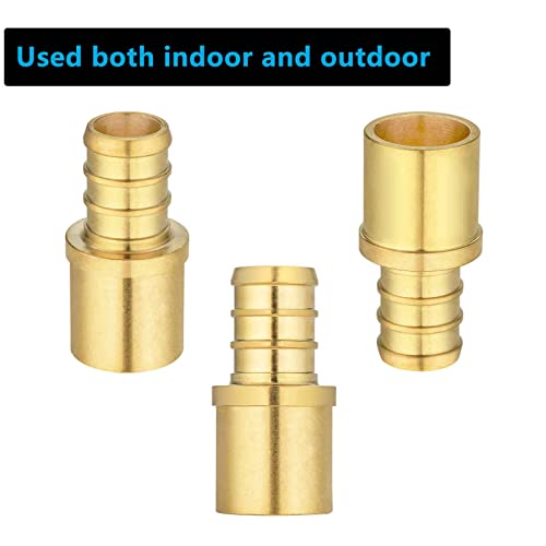 Lidertik (10 Pack) Lidertik Copper to Pex Fittings 1/2 inch, 1/2" Pex F1807 x 1/2" Male Sweat Adapter Brass - Image 5