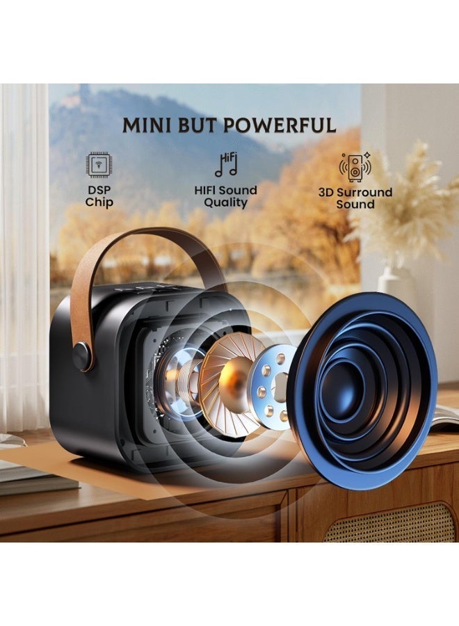 Hamzone Mini Karaoke Machine, Portable Bluetooth Speaker with 2 Wireless Microphones and LED Party Lights for Kids and Adults, Perfect Birthday Gift for Boys and Girls, Family Home Party Fun Black - Image 3