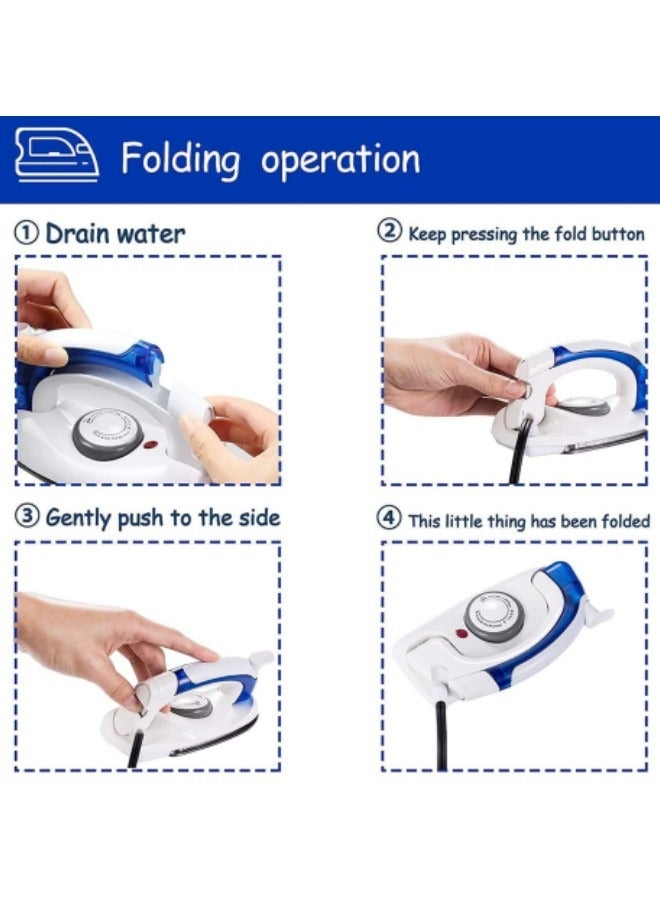 GGEROU Travel Iron Portable Steam Iron, Mini Handheld Iron for Clothes Non Stick Adjustable Temperature Control Small Compact Travel Steamer - Image 3