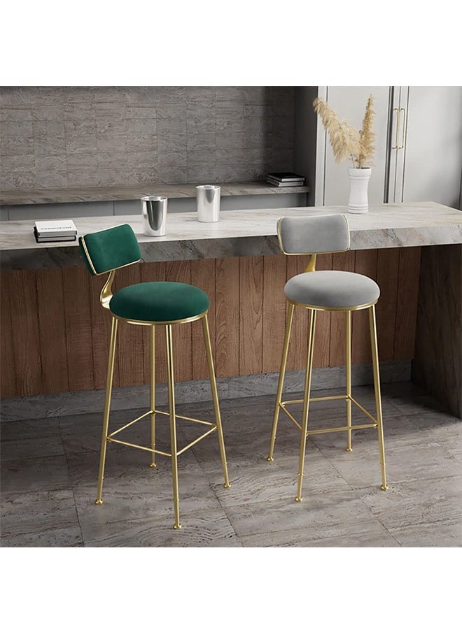 CityRiya-Long - Bar Stools Round Counter Height Bar Chairs with Footrest High Chair Stools with Sturdy Steel Frame for Dining Room, Kitchen, Party - Image 1