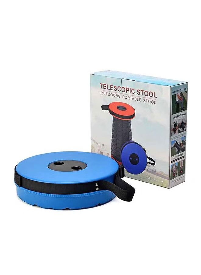 Generic Portable Telescopic Folding Stool Black/Blue 30x10x5cm 