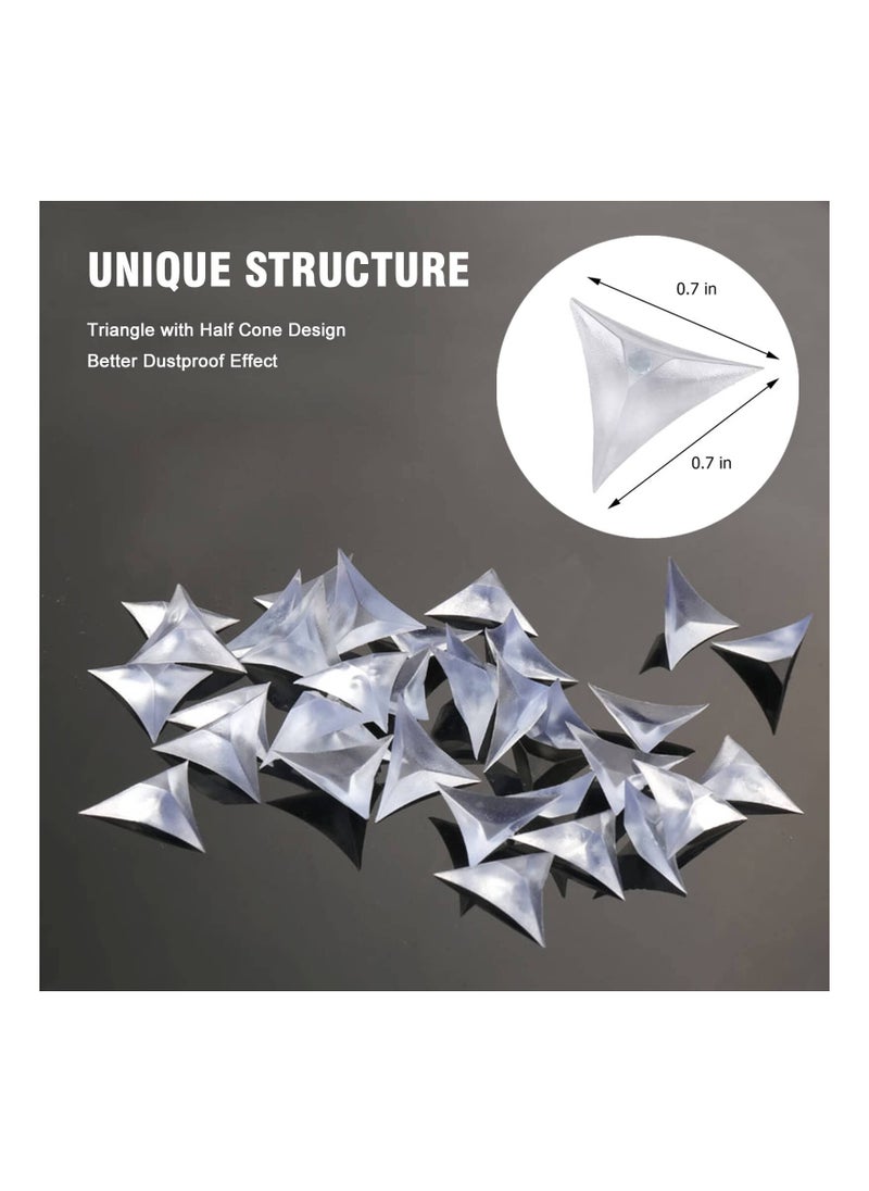 SYOSI - SYOSI 200 Pcs Dust Corners for Stairs, Mini Clear Crystal Inside Triangle Dust Guards, Anti-Dirty Dust Corner Guards Decorative for Home Antique Wooden Steps Cabinet Wardrobe Drawer Furniture Dead A - Image 1