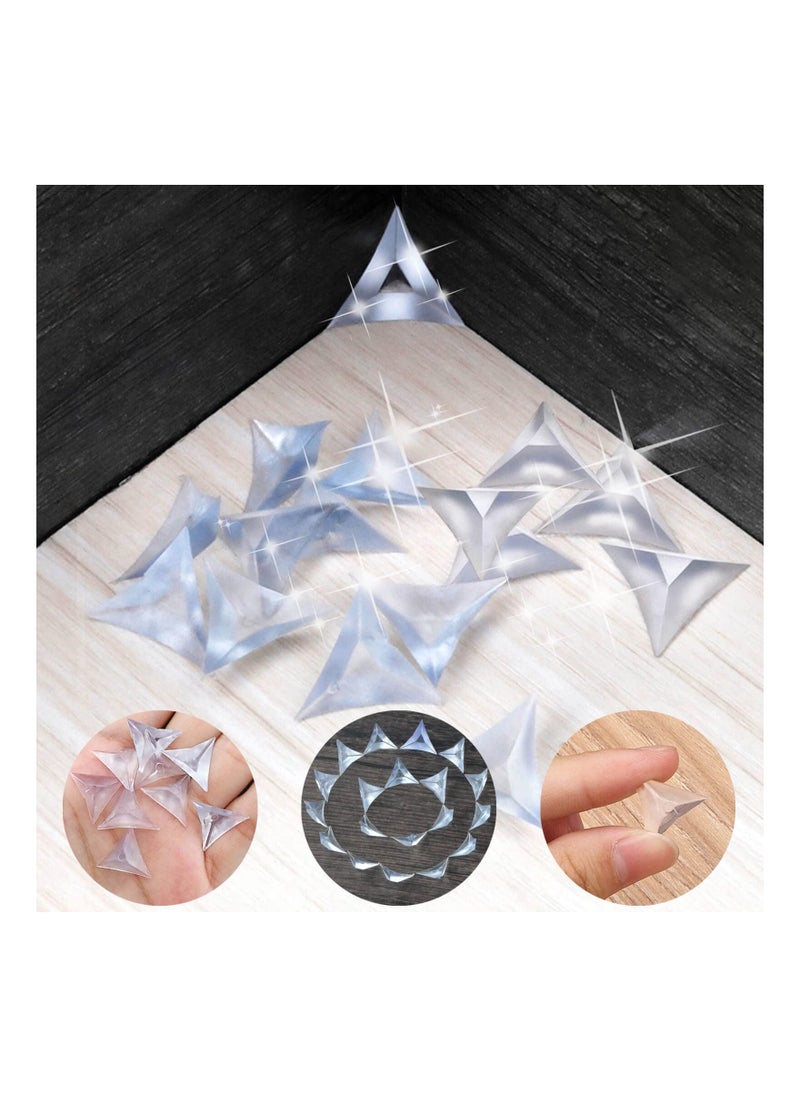 SYOSI - SYOSI 200 Pcs Dust Corners for Stairs, Mini Clear Crystal Inside Triangle Dust Guards, Anti-Dirty Dust Corner Guards Decorative for Home Antique Wooden Steps Cabinet Wardrobe Drawer Furniture Dead A - Image 1