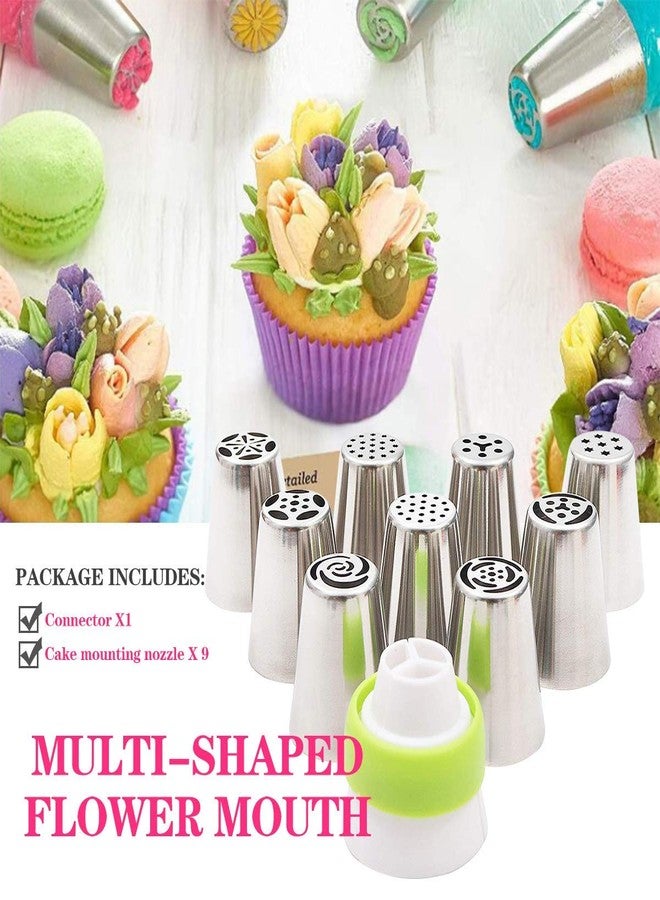 Breewell Stainless Steel Icing Nozzles with 1 Coupler for Decorating Frosting Cupcake Pastries Desserts Tarts - Image 4