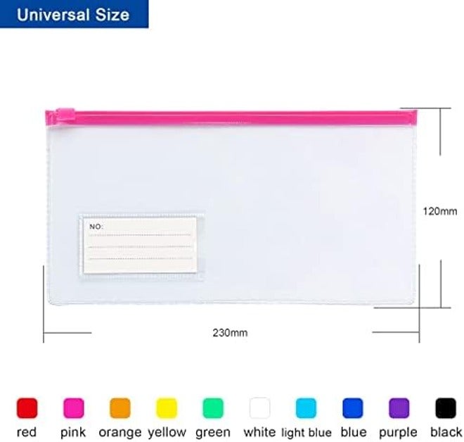 Tamaki 10 Pack Plastic Envelope Zipper Folders, Letter Size, 13 x 9.25 Inch, Assorted Colors - Image 5