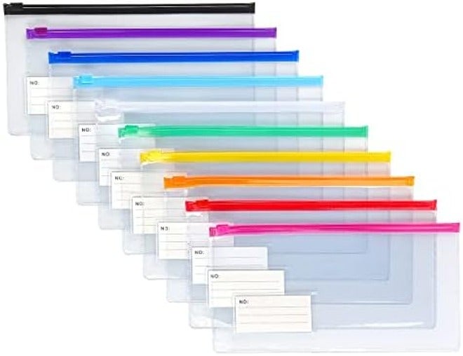 Tamaki 10 Pack Plastic Envelope Zipper Folders, Letter Size, 13 x 9.25 Inch, Assorted Colors - Image 4