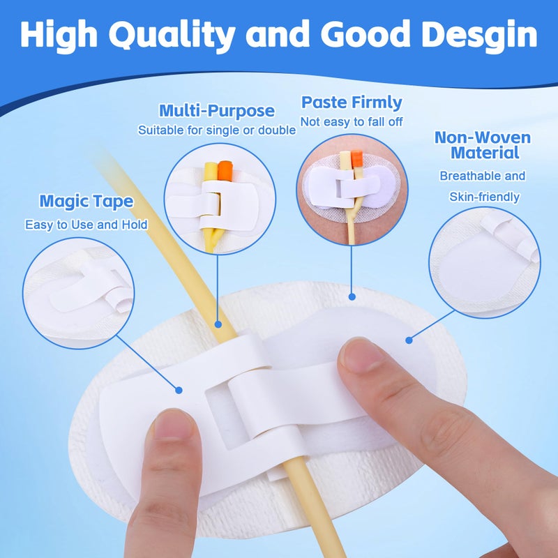 BeHerk 12 PCS Catheter Stabilization Devices, Foley Catheter Supplies, Urinary Leg Bag Legband Holder Sticker, Self Adhesive Catheter Tube Holder for PEG/G/Feeding Tubeï¼ˆWhiteï¼‰ - Image 3