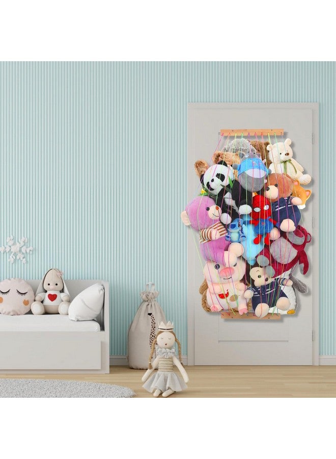 PHOENANCEE Stuffed Animal Storage Organizers,Plush Toy Holder,Hanging Plushie Toys Zoo Hammock Net for Kids Room Playroom Bedroom With Adjustable Length,Nursery Furniture,Large,Upgraded (Natural Wood) - Image 5