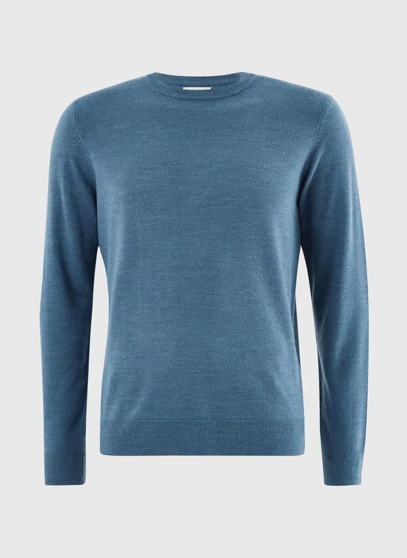 Matalan Blue Blue Supersoft Crew Neck Jumper for Men | Best Price UAE