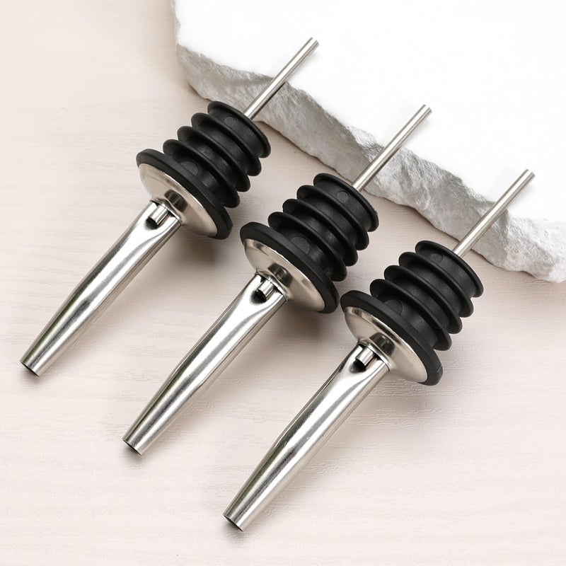 JBtek (12 Pack Stainless Steel Classic Bottle Pourers w/Tapered Spout - Image 2