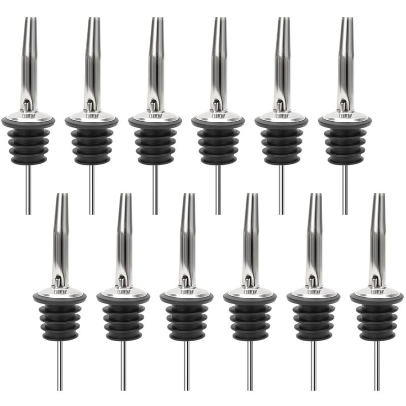 JBtek (12 Pack Stainless Steel Classic Bottle Pourers w/Tapered Spout - Image 1
