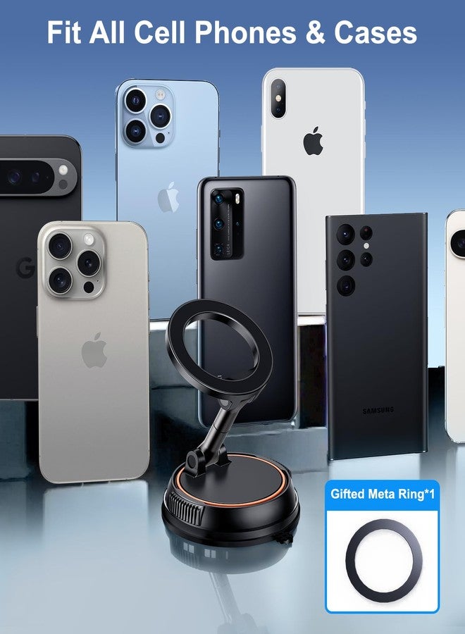 xuenair Vacuum Phone Holder for Car Dashboard Navigation Phone Holder Mount Magnetic, 360 Rotatable Hands Free Magsafe Car Mount Suction for Dash Windshield iPhone 16 Samsung Google Android - Image 5