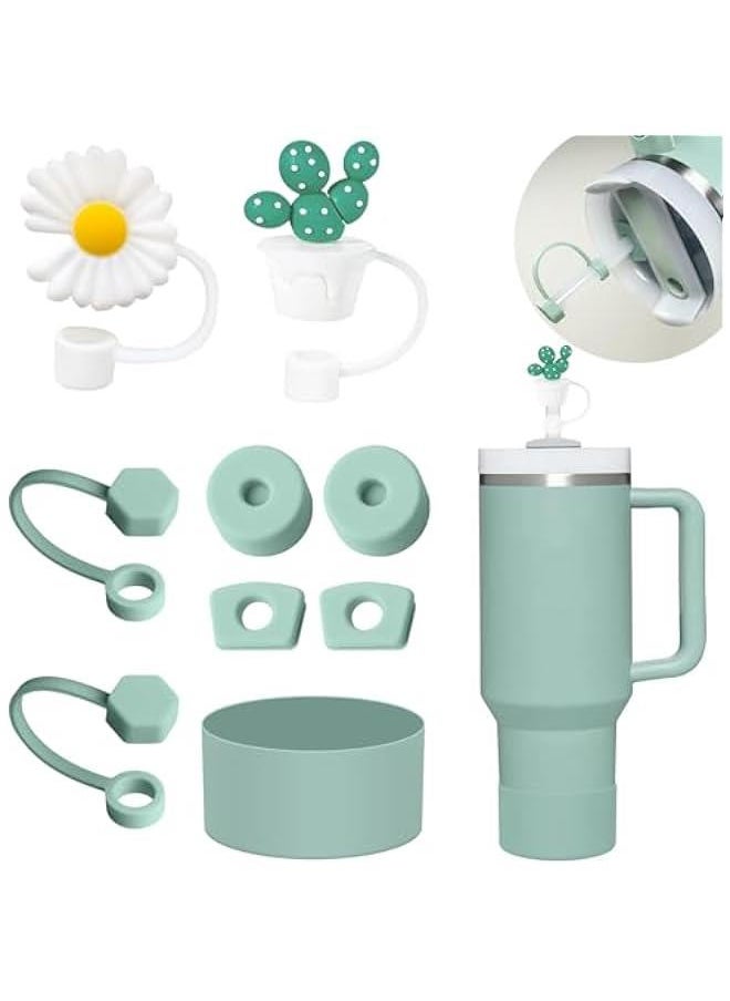 RTYY Stanley Cup Accessories Set 6 Silicone Spill-Proof Stoppers, 2 Straw Covers for 9-10mm Straws, and 1 Silicone Boot for 30oz & 40oz Tumblers  - Image 1
