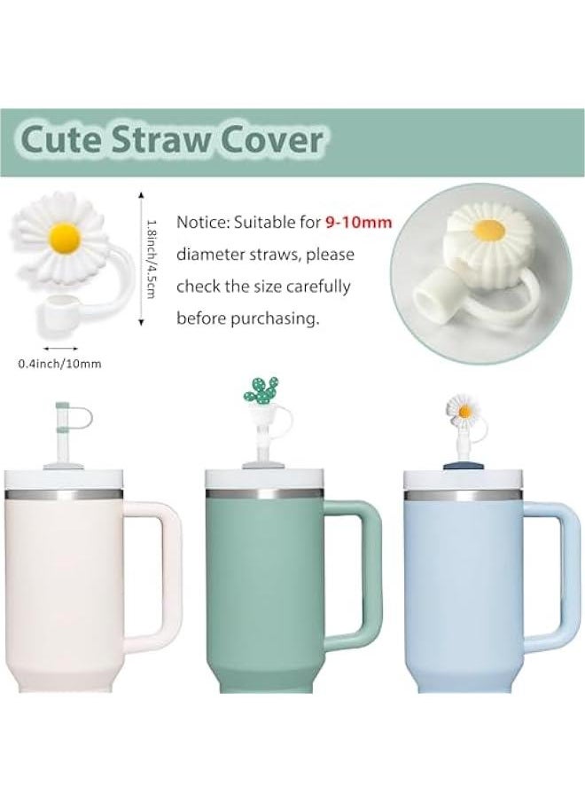 RTYY Stanley Cup Accessories Set 6 Silicone Spill-Proof Stoppers, 2 Straw Covers for 9-10mm Straws, and 1 Silicone Boot for 30oz & 40oz Tumblers  - Image 2