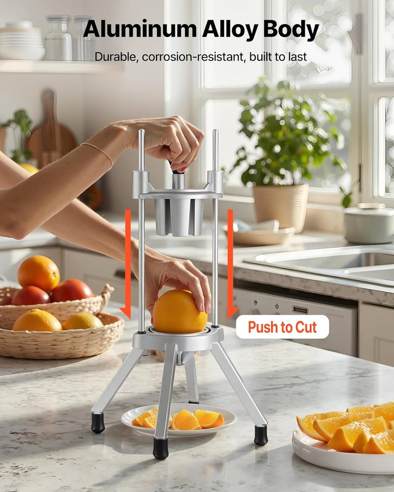 VEVOR 4-Section Commercial Easy Wedger Stainless Steel Blade Fruit Lime Slicer, Lemon Cutter for Home Bar Restaurant - Image 2