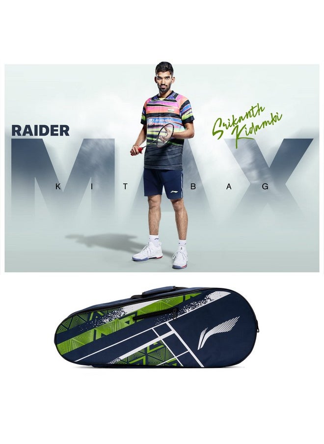Li-Ning Li-Ning Raider Max Double Zipper Polyester Badminton Kit Bag (Blue , Large) | Unbreakable Zippers | Easy Mobility | Unisex - Men, Boys, Girls, Women  - Image 4