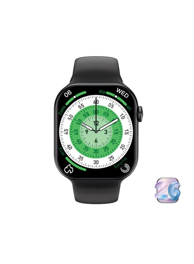 GREEN LION Communicate 42 Smart Watch, 1.85" AMOLED Display, Bluetooth Calls, 10 Days Standby, IP68 Waterproof, Health Monitoring, 1GB RAM, 1.6GB Storage, Fitness Tracking - Black