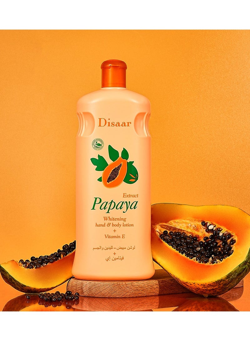 Disaar 600ML Organic Papaya Skin Whitening Body Lotion Vitamin E Enriched Moisturizer Removes Melanin and Keeps Skin Fair Smooth - Image 1