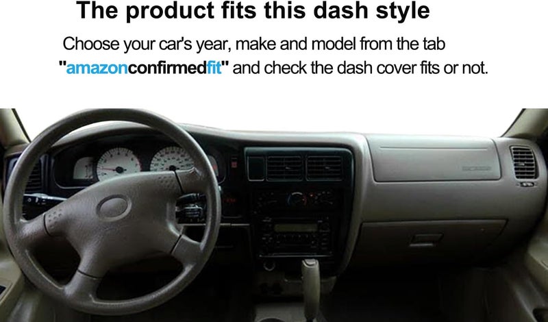 Fcovergurus Dash Cover Mat Custom Fit for Toyota Tacoma 1998-2004, Dashboard Cover Pad Carpet Protector (Black) - Image 2