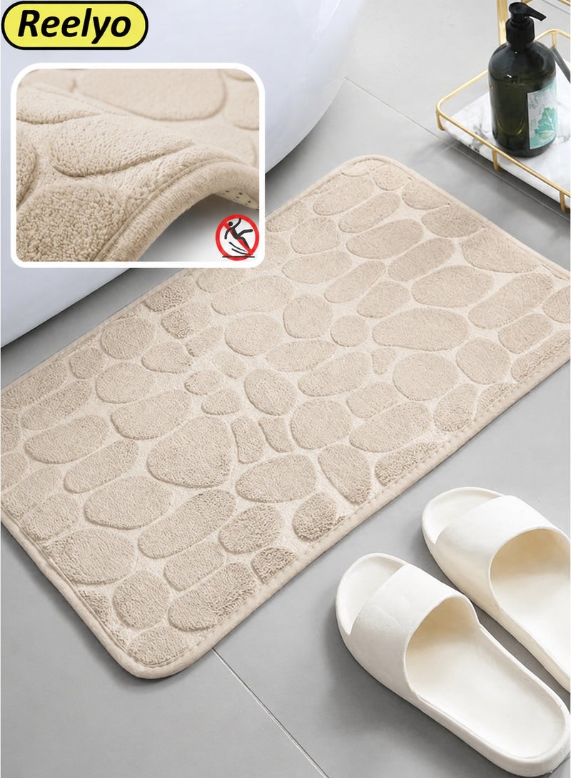 Reelyo Bathroom Rug Quick Dry Mats, Soft and Absorbent Bathroom Rugs, Rubber Backing Machine Washable Shower Floor Rugs, Bathmat Runner, Bathroom Home Decor Accessories（40*60cm） - Image 1