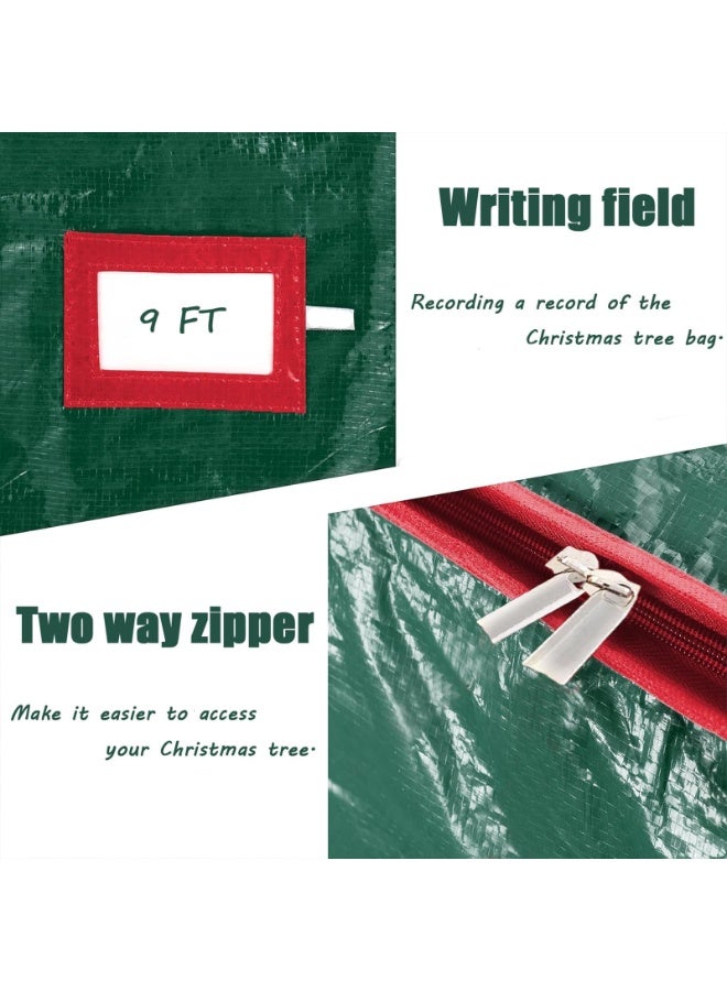 VTERLY Christmas Tree Storage Bag, Stores 90-inch Artificial Xmas Holiday Tree, Durable Waterproof Christmas Tree Bag, Zippered Bag, Strong, Durable Handles, Labeling Card Slot - Green - Image 4