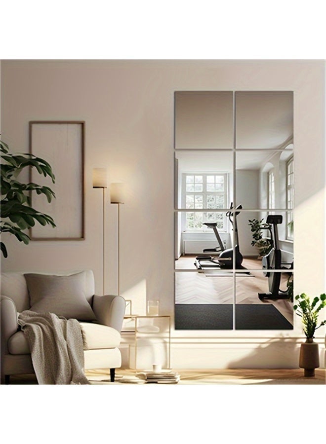POWER Self Adhesive Acrylic Mirror Wall Tiles, Flexible Soft Mirror Sheets for Bedroom, Home Gym & Door Decor, Frameless Lightweight Unbreakable Wall Mirror Panels, Easy Peel and Stick Installation, Multiple Sizes & Sets - Image 2