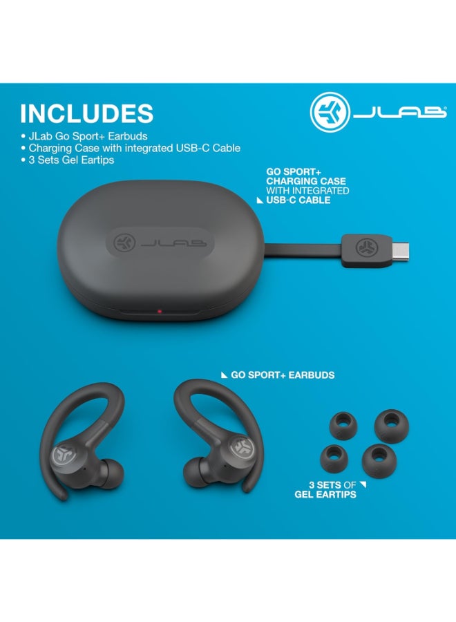 جيلاب سماعات جري Go Air Sport+ - سماعات لاسلكية حقيقية بتقنية البلوتوث، سماعات أذن تتناسب فوق الأذن للرياضة والصالة الرياضية، 35+ ساعة من وقت التشغيل، مقاومة للعرق IP55، وضع الوعي - Image 4