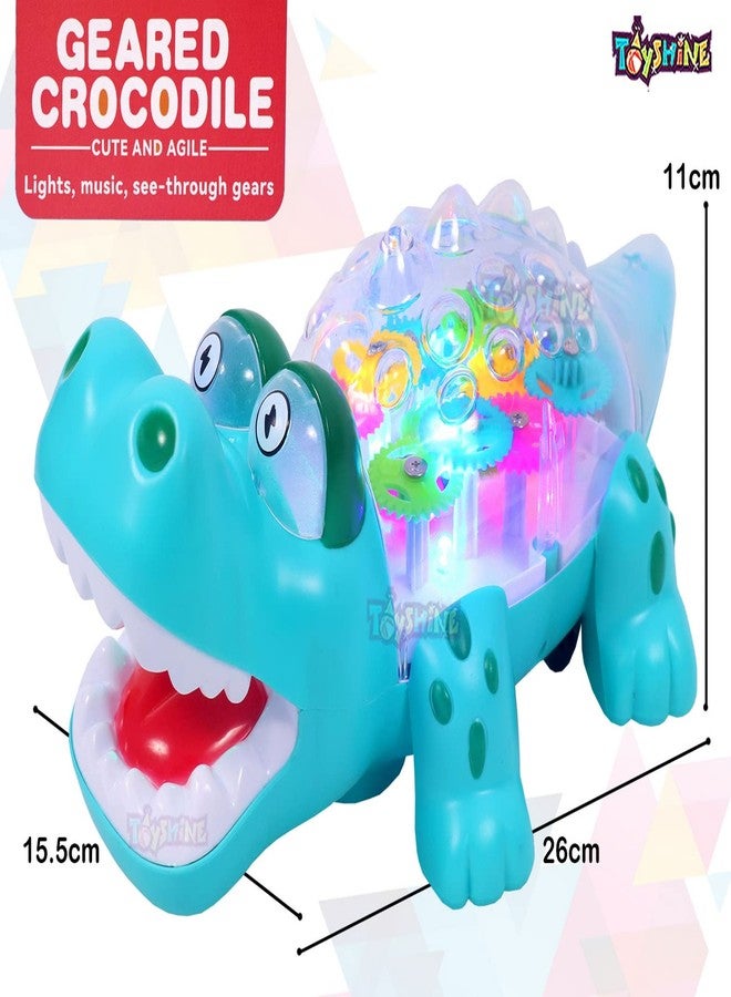 Toyshine Geared Crocodile Concept Musical and 3D Lights Kids Transparent Toy, Kid's Crocodile Train Toy, Multicolor - Image 4