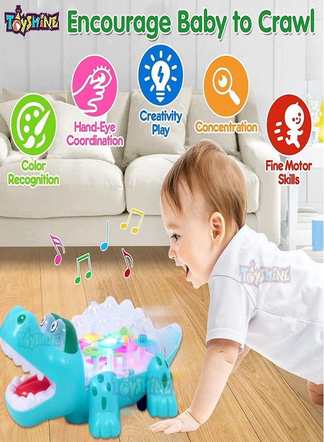 Toyshine Geared Crocodile Concept Musical and 3D Lights Kids Transparent Toy, Kid's Crocodile Train Toy, Multicolor - Image 3