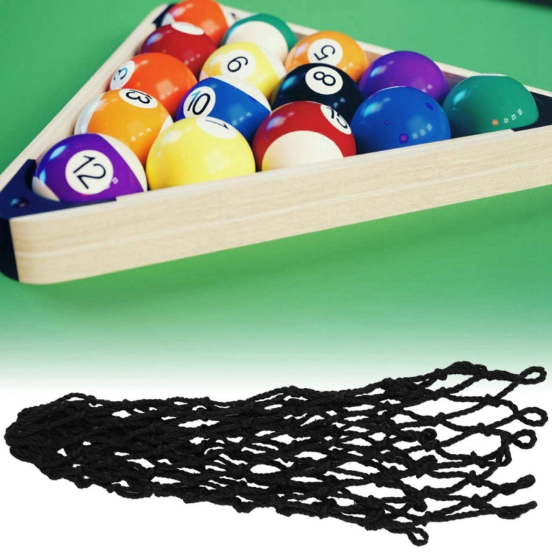 6Pcs Black Drop Down Long Cotton Billiards Table Pocket Nets Set - Image 3