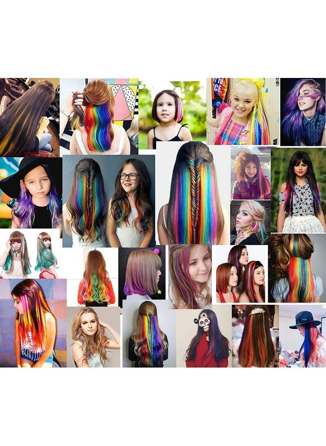 Liasun LiaSun 24Pcs/set 12 Colors Straight Highlight Clip in Hair Extensions 20 Inch Colored Party Hair Pieces for Grils Women (24Pcs Multicolor)  - Image 5