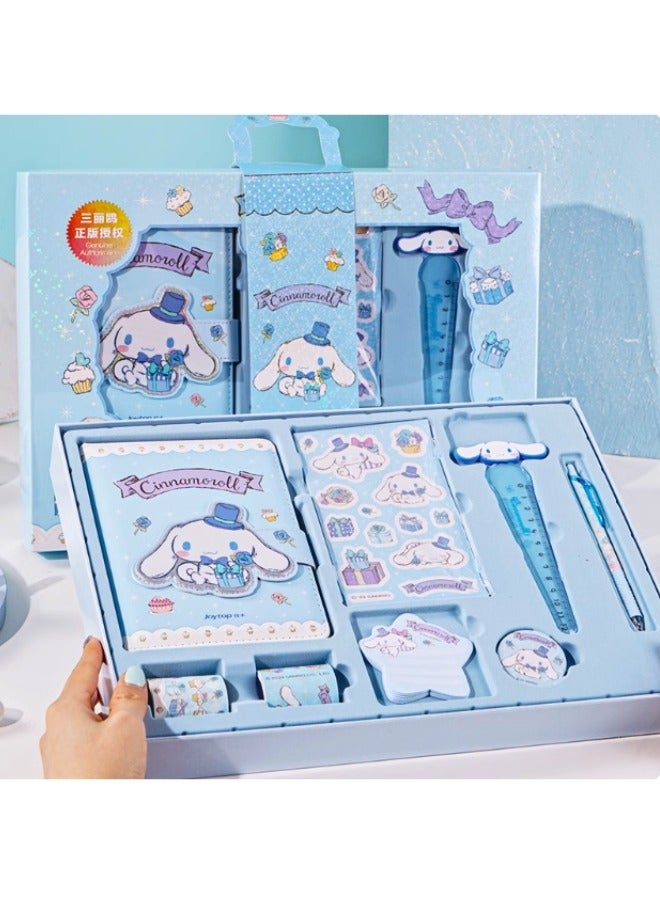 Sanrio Cinnamoroll Stationery Gift Set, Blue Cartoon Character Design, Notebook and Pen School Supplies - Image 3