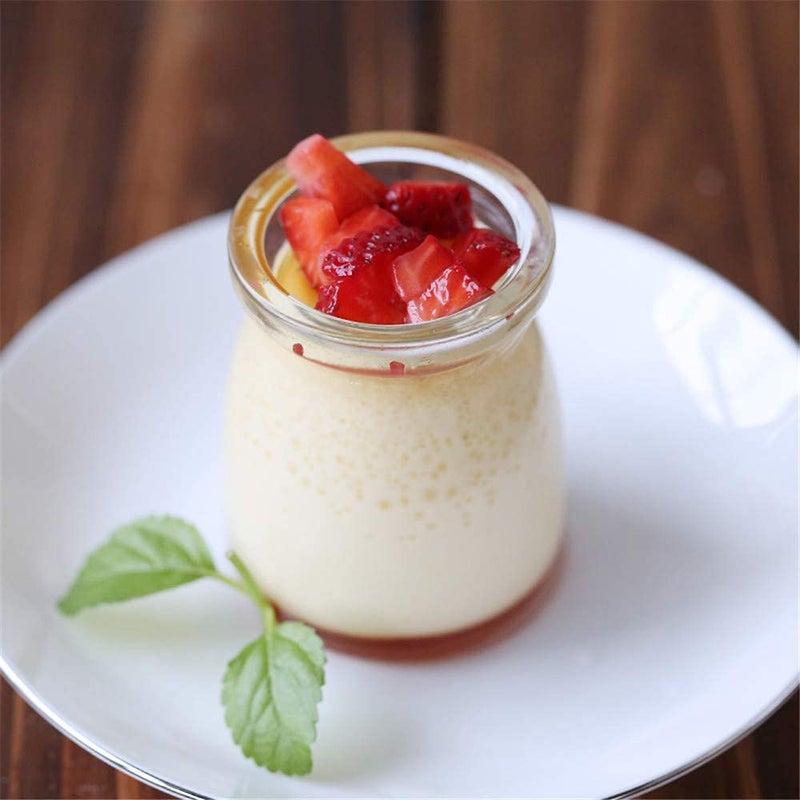Vency جرار تخزين زجاجية شفافة من فنسى 4 قطع لليogurt والتوابل والحليب والفواكه المجففة والطعام مناسبة للاستخدام في منزلك ومكتبك ومطبخك (150 مل، جرة بودينغ مع غطاء) - Image 4