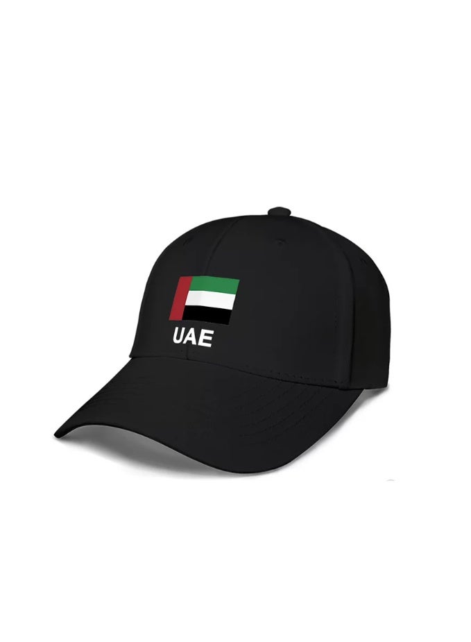 Unisex Baseball Cap with UAE Flag Design - Black Sun Protection Hat - Image 1