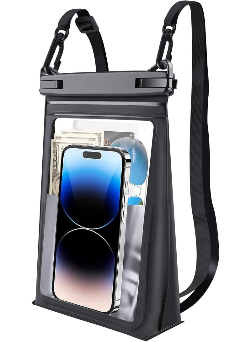 Large Floating Waterproof Phone Pouch with Sealing Strip, Cell Phone Dry Bag Case for iPhone 15 14 13 12 Pro Max Galaxy Google All Phones, Universal Float Waterproof Bag for Beach Vacation